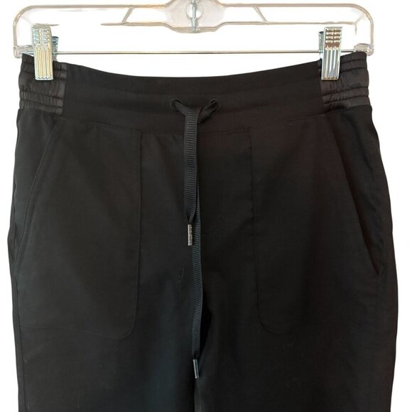 Lululemon Womens Black Jogger Pants Size 4 Drawstring Waist 100% Polyester Elast - Picture 5 of 6